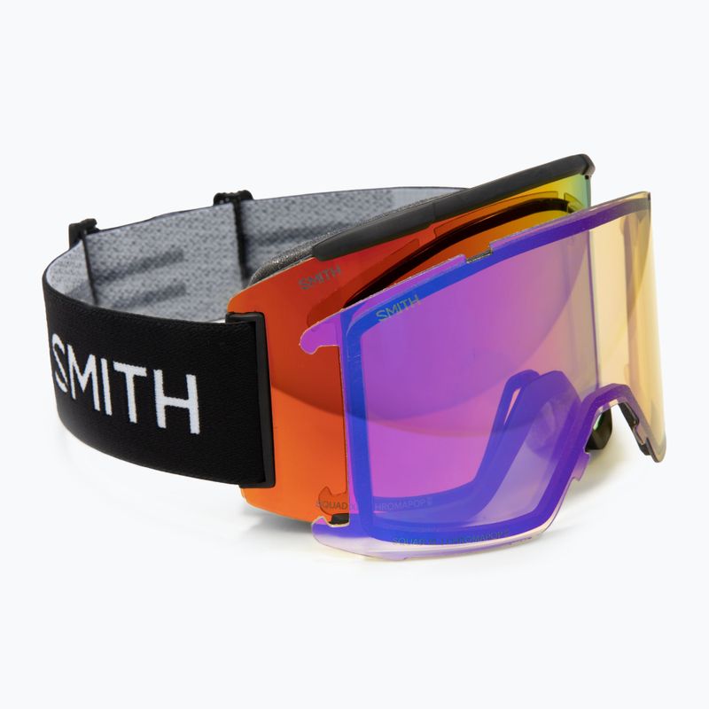 Skibrille Smith Squad XL black/chrp sun red mirror/chrp storm yellow flash
