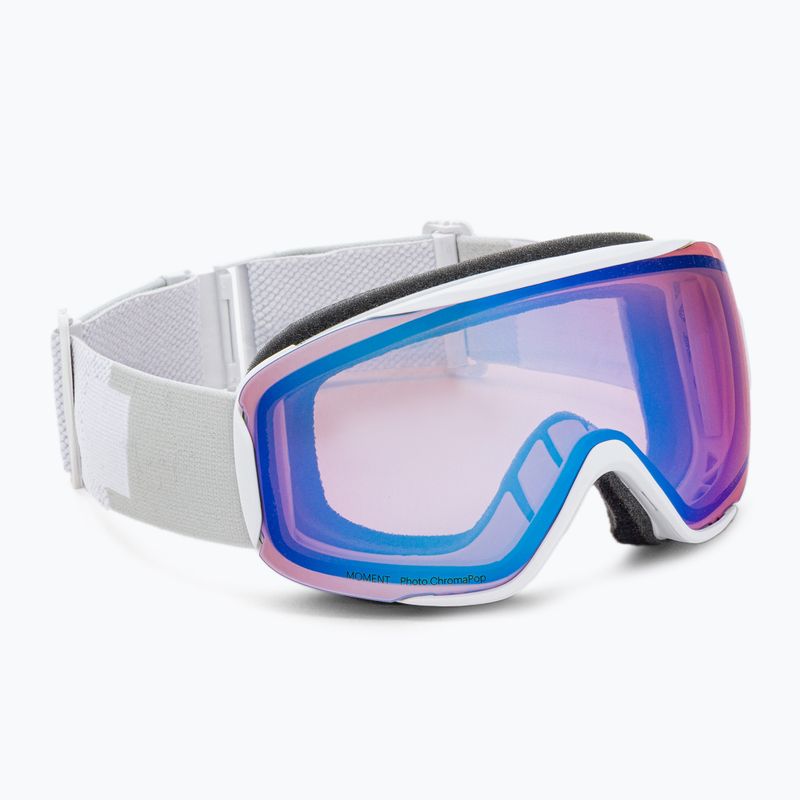 Skibrille Smith Moment white vapor/chromapop photochromic rose flash M745