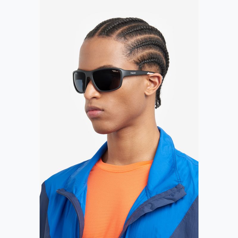 Polaroid PLD 7049/S mattschwarz/grau polarisierte Sonnenbrille mit hohem Kontrast 9