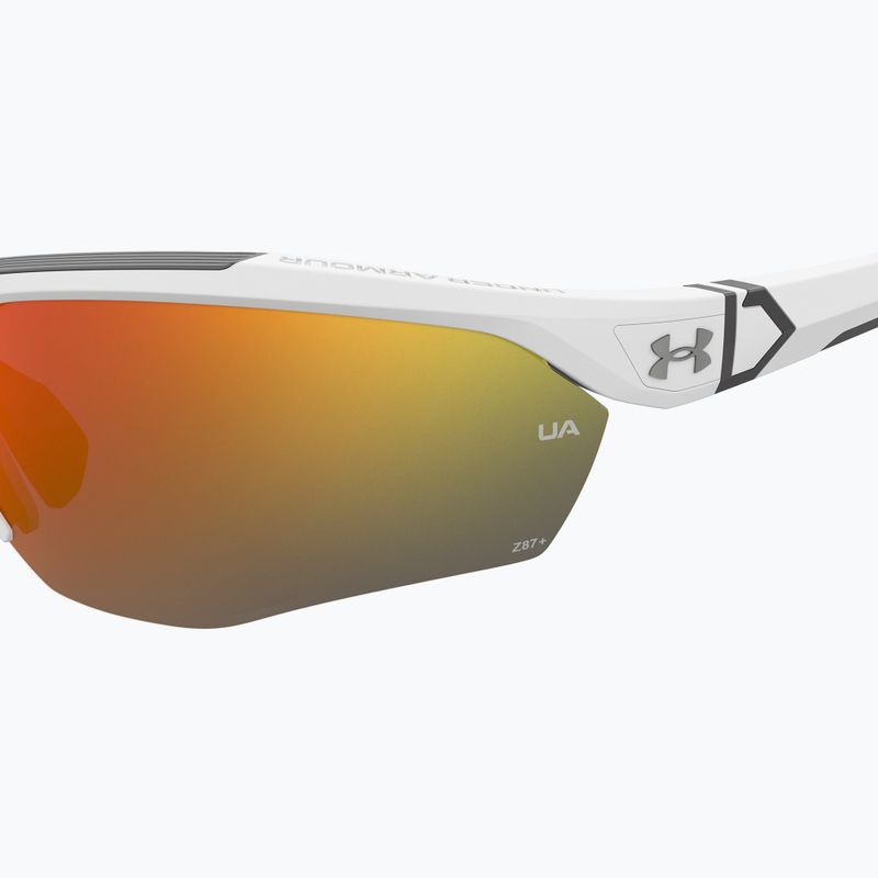 Herren Under Armour Yard Pro matte weiß/orange mehrschichtige oleophobe Sonnenbrille 7