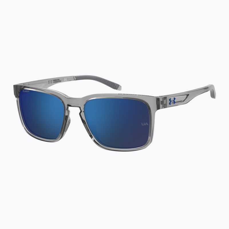 Herren Under Armour Assist 2 grau blau/grau blau mehrschichtige polarisierte Sonnenbrille 2