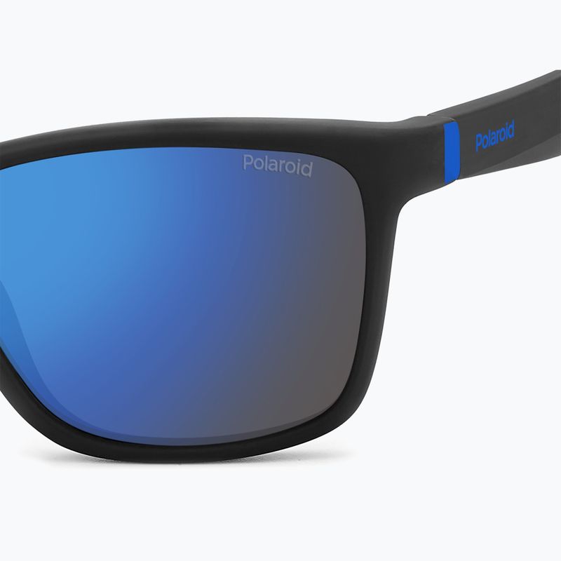 Polaroid PLD 8057/S mattschwarz/blau verspiegelt polarisierte Kindersonnenbrille 5