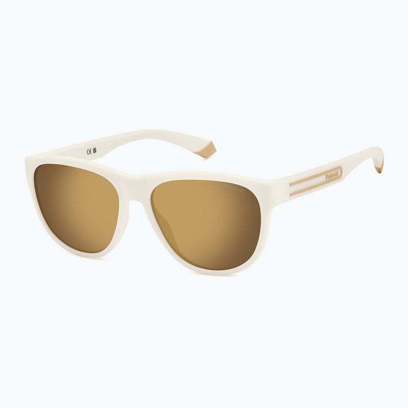 Polaroid PLD 2156/S polarisierte Sonnenbrille in mattem Weiß/Grau-Gold mit mehreren Schichten 2
