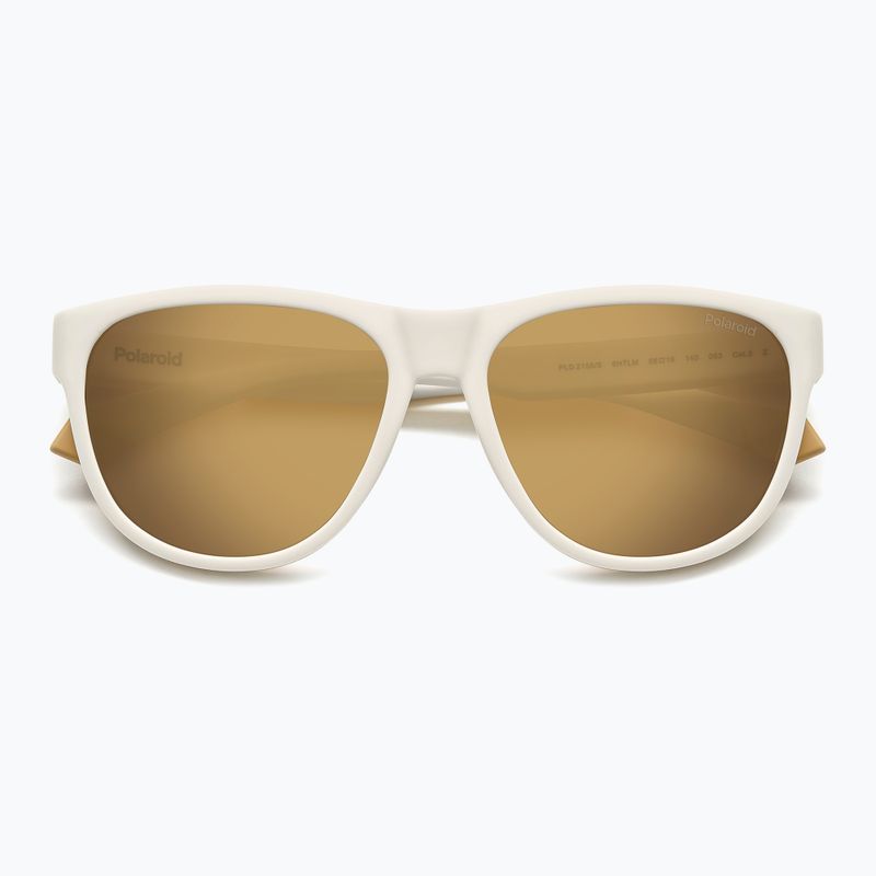 Polaroid PLD 2156/S polarisierte Sonnenbrille in mattem Weiß/Grau-Gold mit mehreren Schichten 4