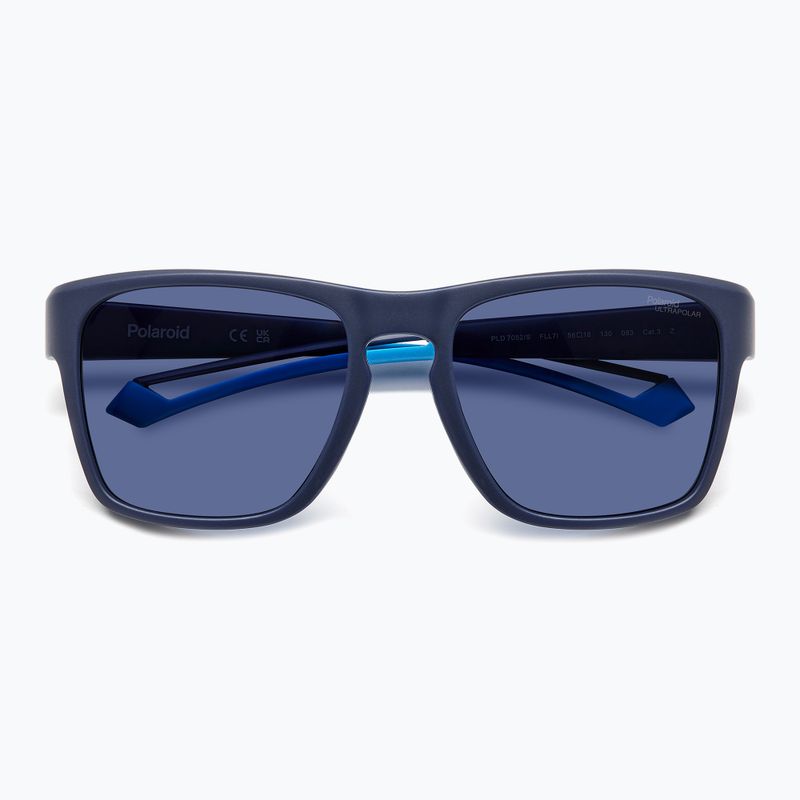 Polaroid PLD 7052/S matte blau/blaue polarisierte Herren-Sonnenbrille mit hohem Kontrast 4