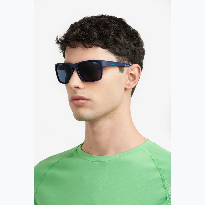 Polaroid PLD 7052/S matte blau/blaue polarisierte Herren-Sonnenbrille mit hohem Kontrast 8