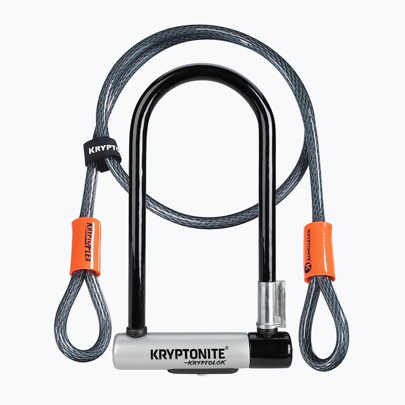 Kryptonite Kryptolok Standard Bügelschloss + Kryptoflex Kabel schwarz/grau Fahrradschloss