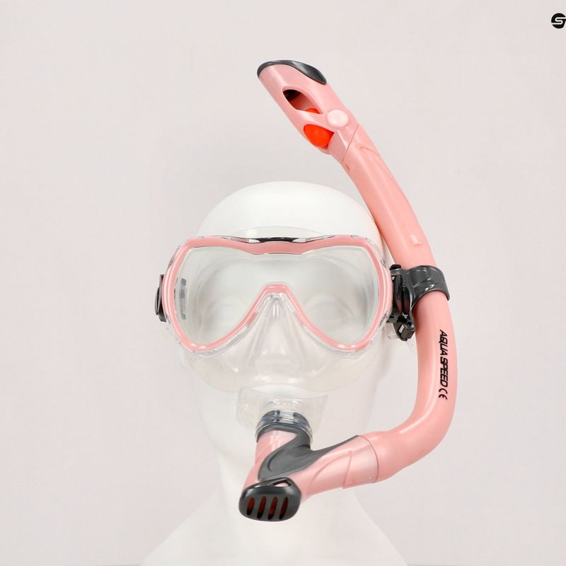 AQUA-SPEED Kindertauchset Enzo + Evo Maske + Schnorchel rosa 604 8