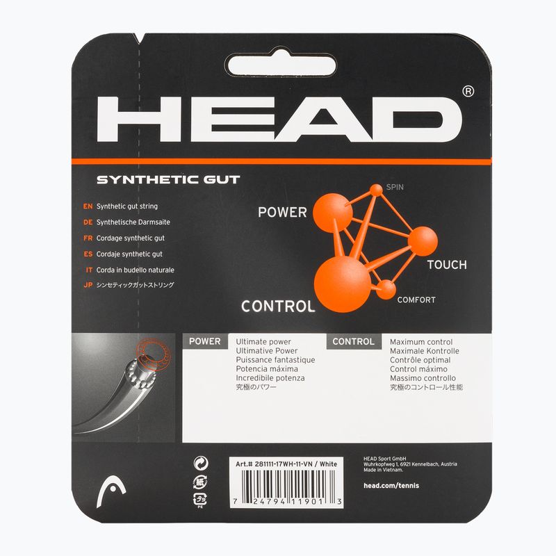 Tennissaiten HEAD Synthetic Gut 12 m white 2