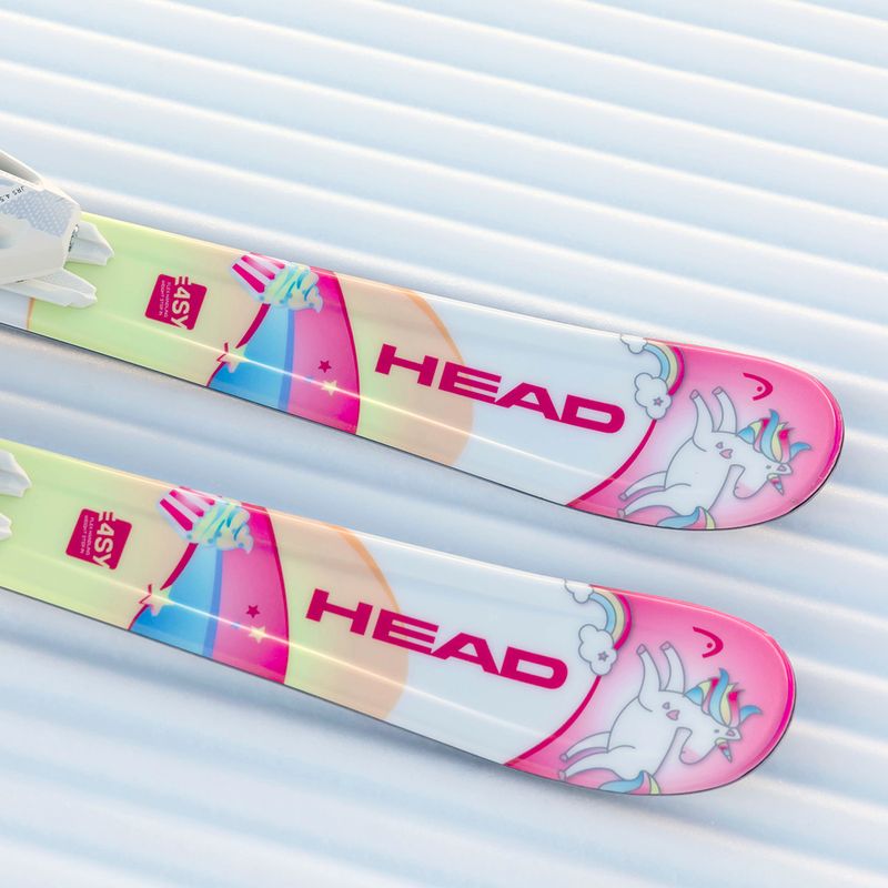 Kinderski HEAD Unicorn Easy JRS + Bindungen Jrs 4.5 GW CA white/pink 12