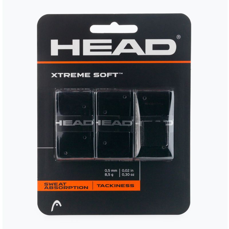 HEAD Xtremesoft Grip Tennisschläger Overwrap 3 Stück schwarz 285104