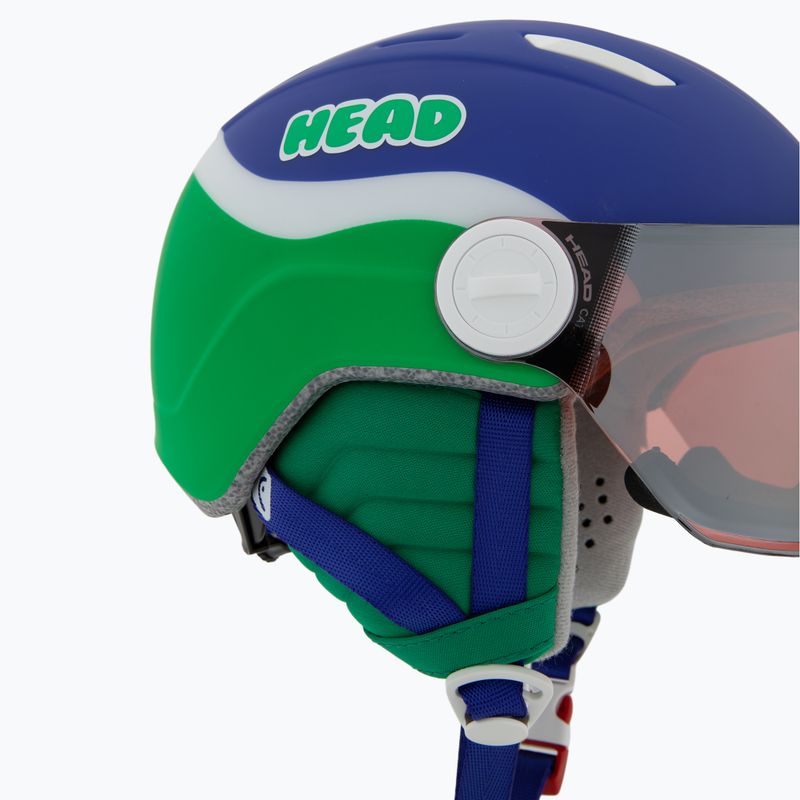 Skihelm Kinder Head Mojo Visor Jr blue/green/silver red 7