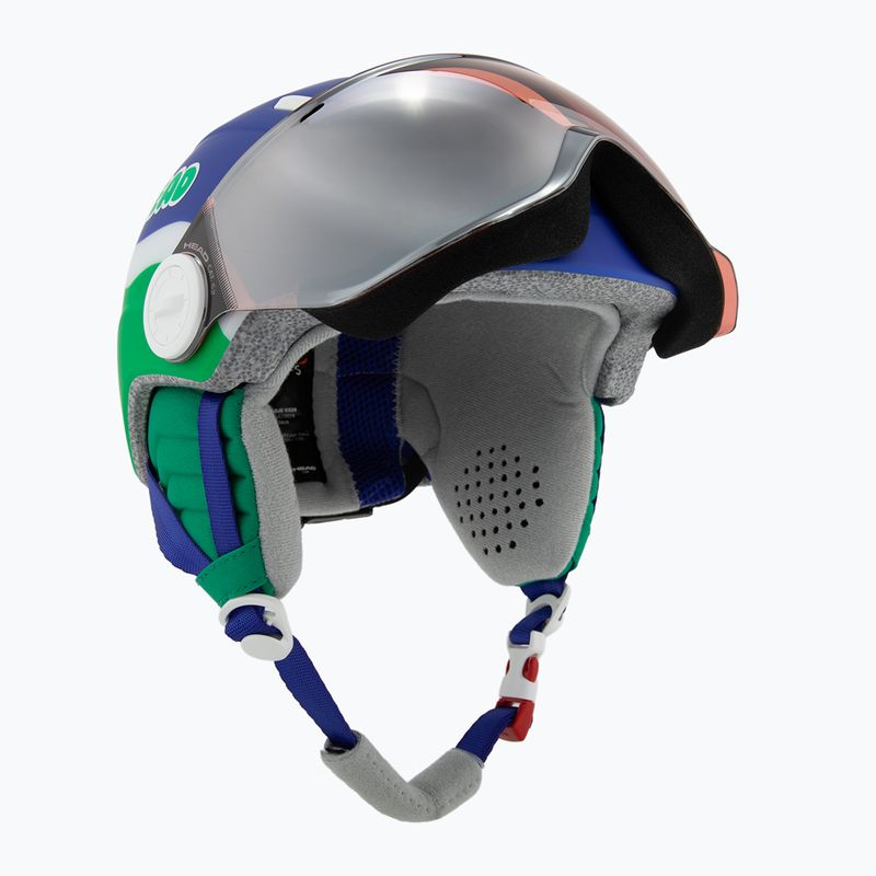 Skihelm Kinder Head Mojo Visor Jr blue/green/silver red 9