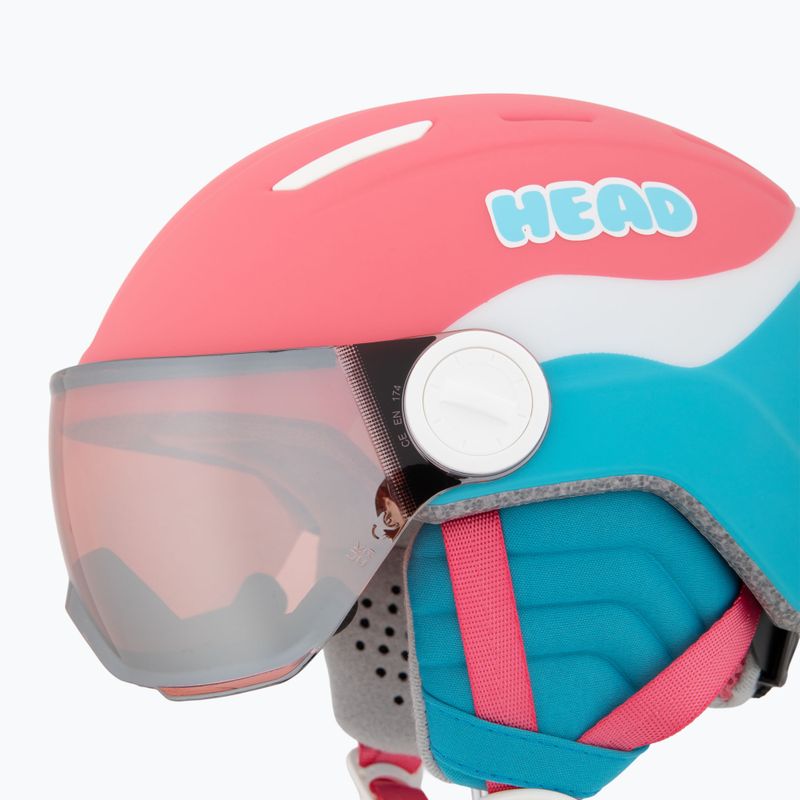 Skihelm Kinder HEAD Maja Visor pink/blue/silver red 7