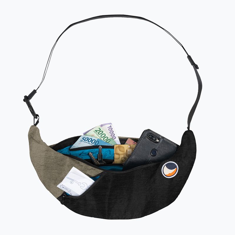 Ticket To The Moon Upcycled Sling Umhängetasche schwarz/natur-beige 2
