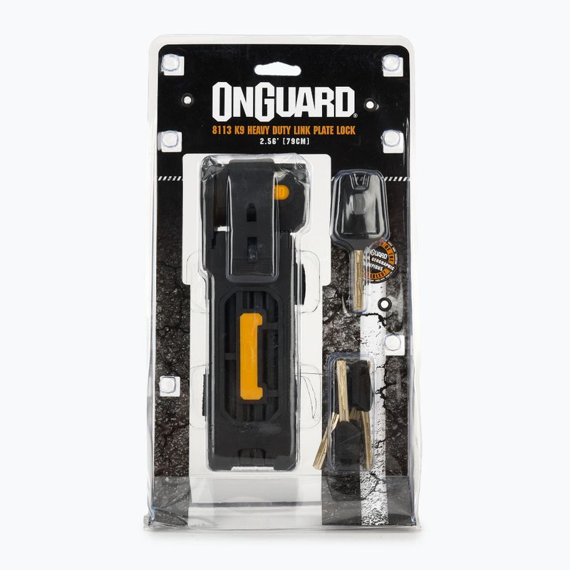 Fahrradschloss ONGUARD Heavy Duty Link Plate Lock K9 FOLDING 8113 5 x Schlüssel mit Code gelb ONG-8113