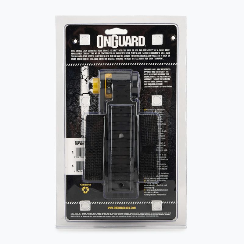 Fahrradschloss OnGuard Link Plate Lock K9 COMBO LOCK 8116C LOCK BLACK ONG-8116C 2