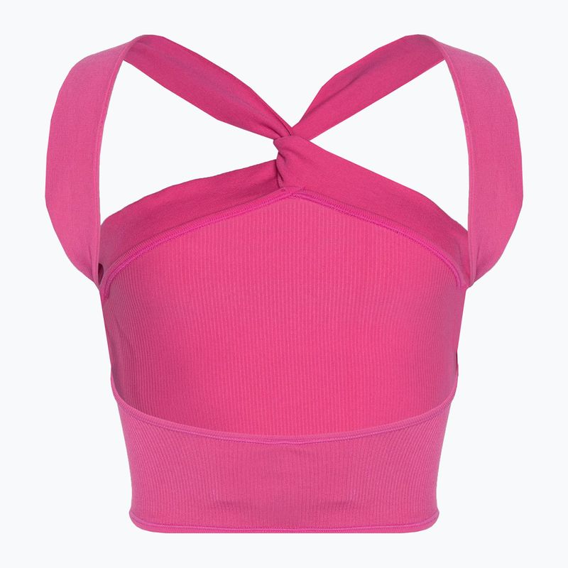 Damen adidas Ribbed Active Seamless Halter Bralette 3D semi lucid fuchsia top 2