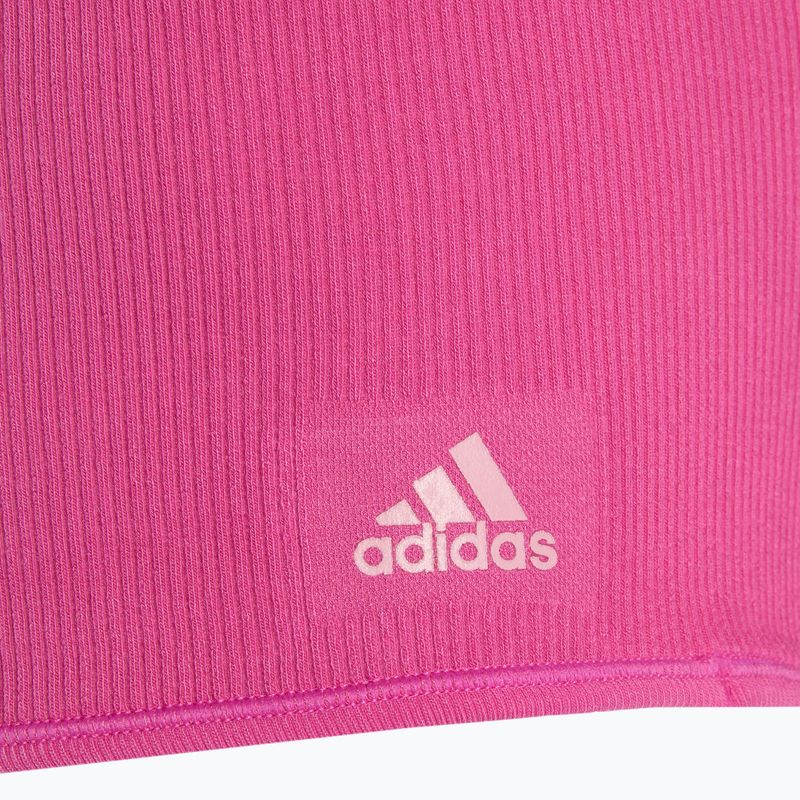 Damen adidas Ribbed Active Seamless Halter Bralette 3D semi lucid fuchsia top 3