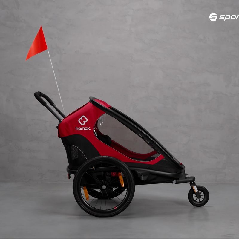 Fahrradanhänger 2 Sitzer Hamax Outback Twin schwarz-rot 464_HAM 10