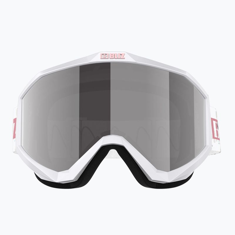 Skibrille Kinder Bliz Liner Jr white pink logo/pink&silver mirror 2