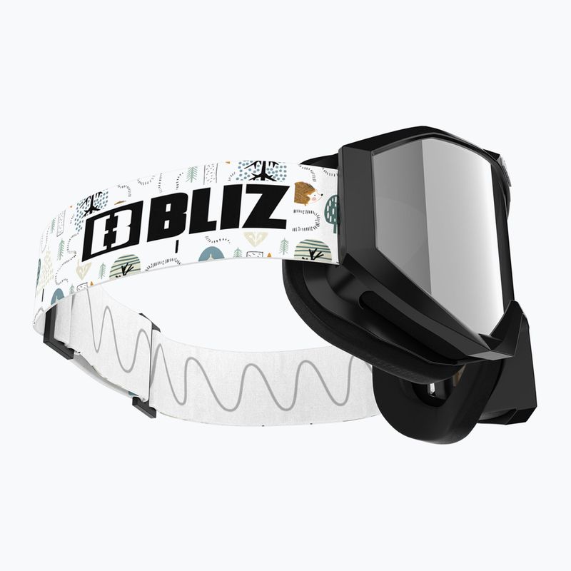 Skibrille Kinder Bliz Liner Jr black white logo/brown&silver mirror 4