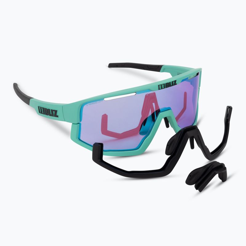 Bliz Fusion Nano Optics Nordic Light S2 Fahrradbrille matt türkis/begonien/violett blau multi