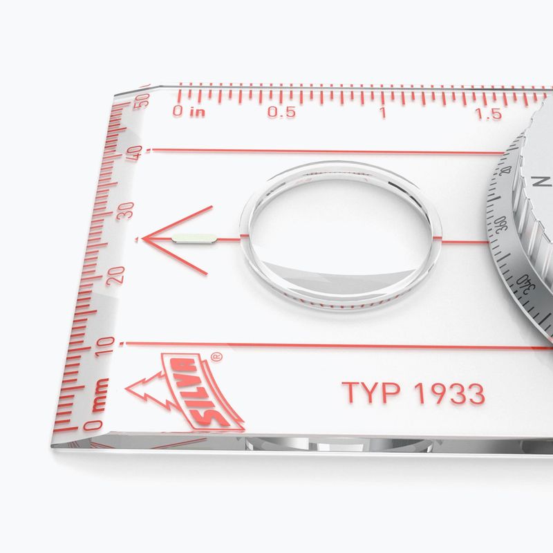 Kompas Silva Typ 1933 transparentny/Rot 2