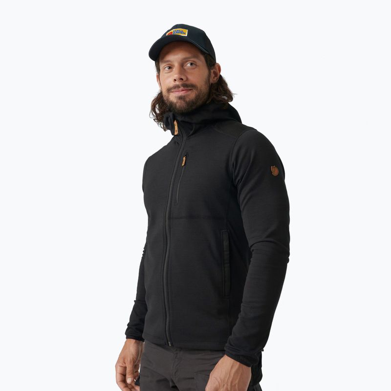 Herren-Trekking-Sweatshirt Fjällräven Keb Fleece Hoodie schwarz F81878
