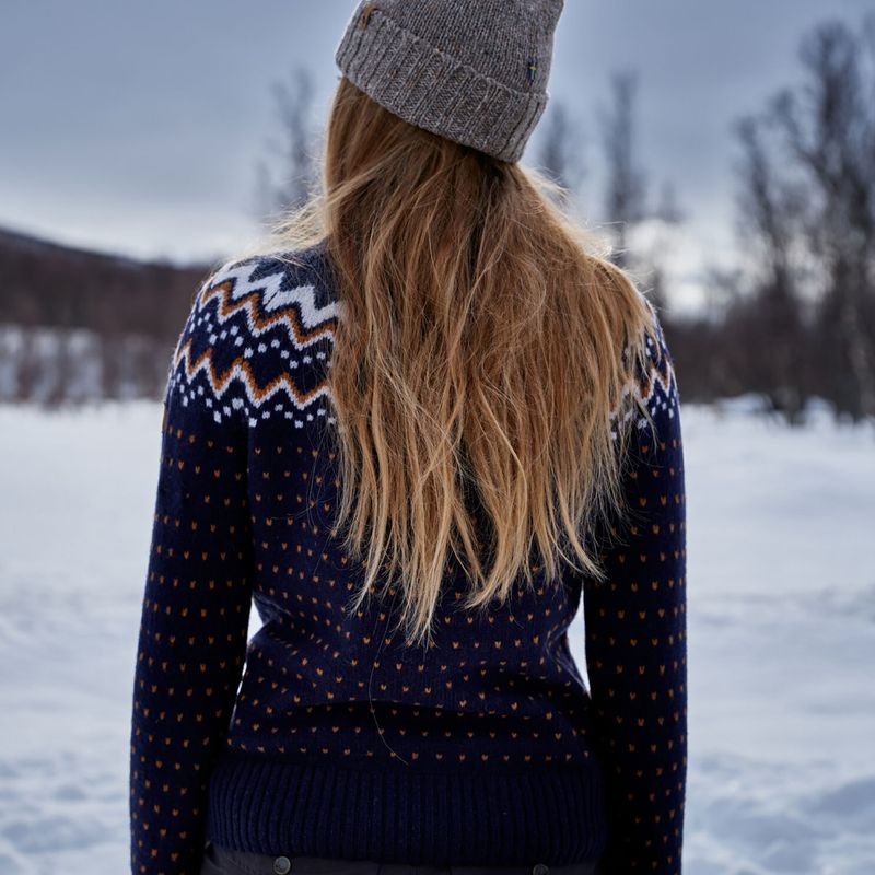 Fjällräven Damen Pullover Övik Strickjacke dunkel marineblau 11
