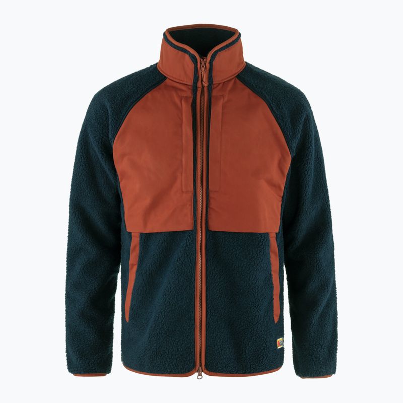 Herren Fjällräven Vardag Pile Fleece-Sweatshirt navy/Herbstblatt