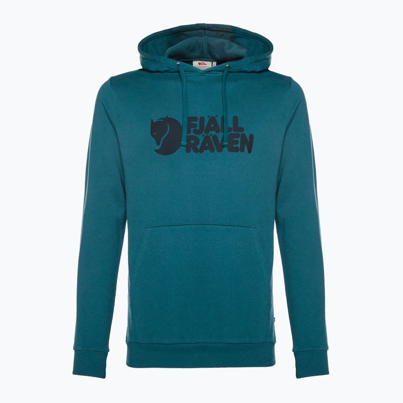 Herren-Trekking-Sweatshirt Fjällräven Logo Hoodie Tiefsee