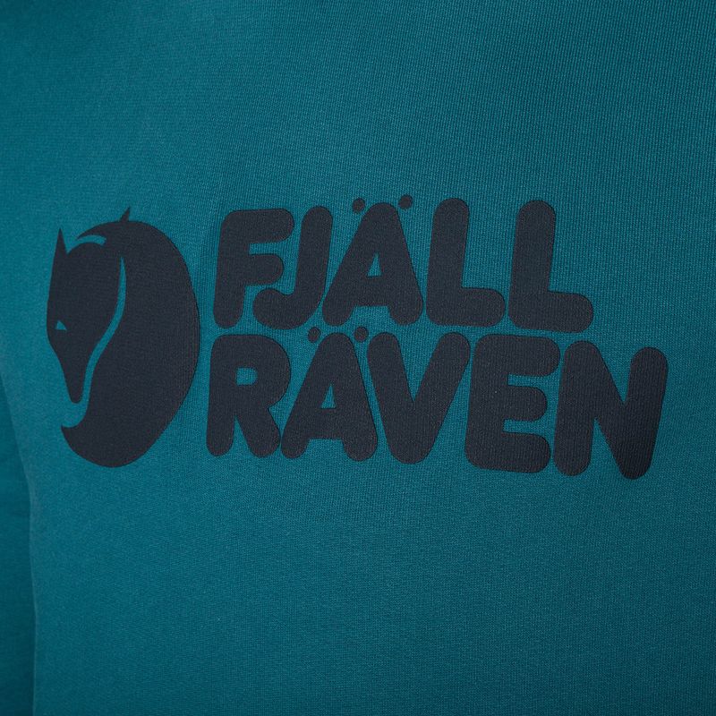 Herren-Trekking-Sweatshirt Fjällräven Logo Hoodie Tiefsee 3