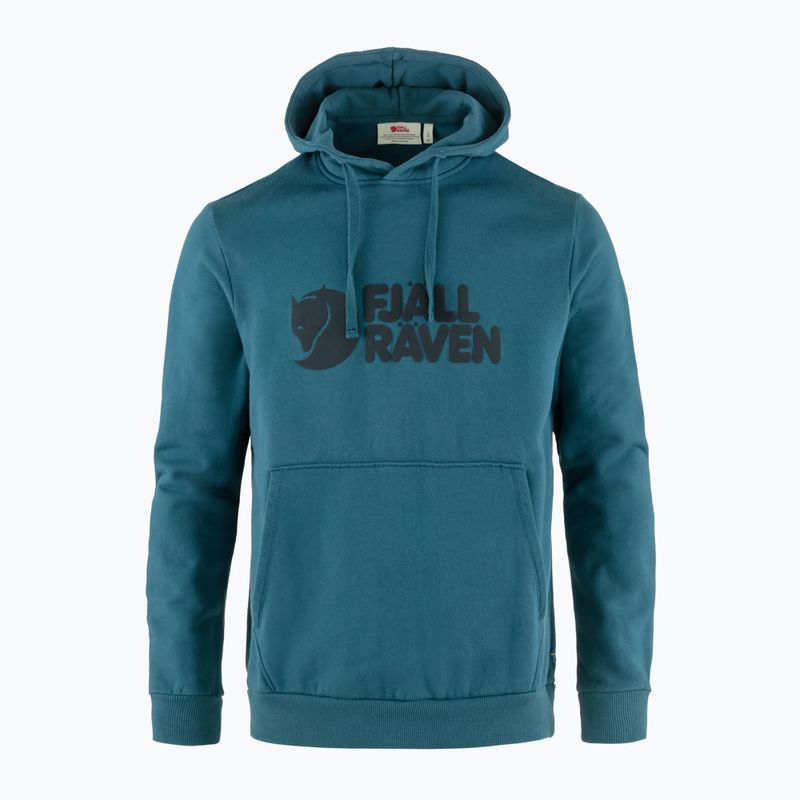 Herren-Trekking-Sweatshirt Fjällräven Logo Hoodie Tiefsee 4