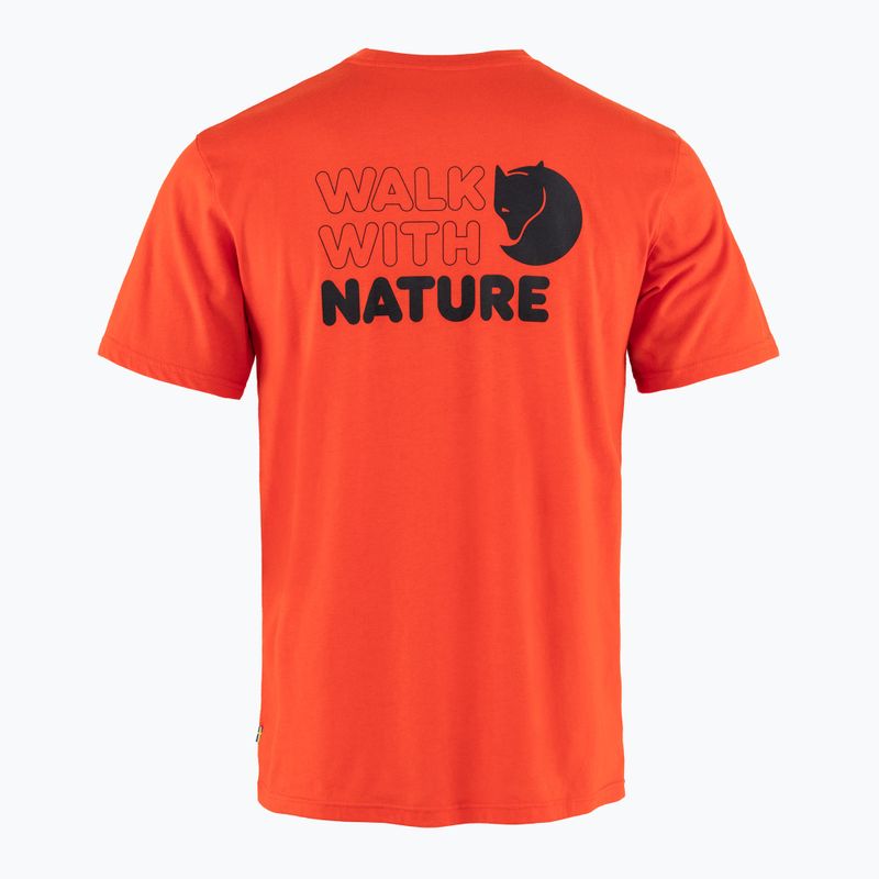 Herren Fjällräven Walk With Nature T-Shirt in Flammenorange 5