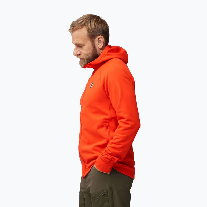 Herren-Trekkingjacke Fjällräven Expedition Fleece Hoodie flammend orange 3