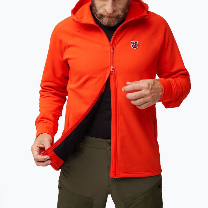 Herren-Trekkingjacke Fjällräven Expedition Fleece Hoodie flammend orange 5