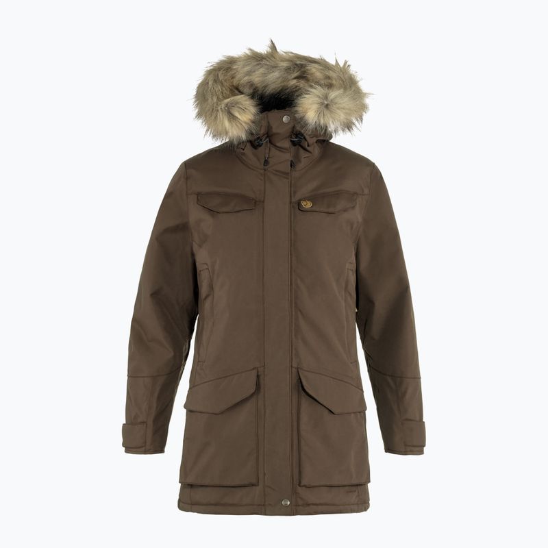 Damen gefütterter Mantel Fjällräven Nuuk Parka dark oak