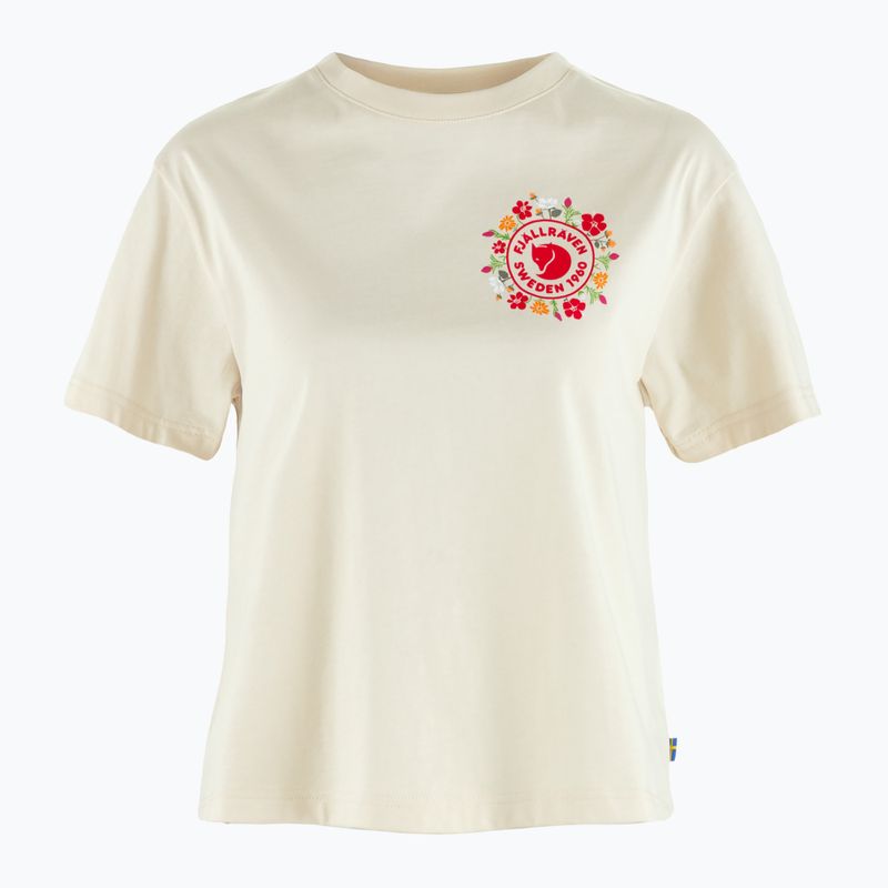 Shirt Damen Fjällräven Fjällblomster Logo chalk white