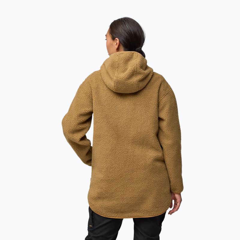 Hoodie Sweatshirt Damen Fjällräven Vardag Pile Fleece Long buckwheat brown 3