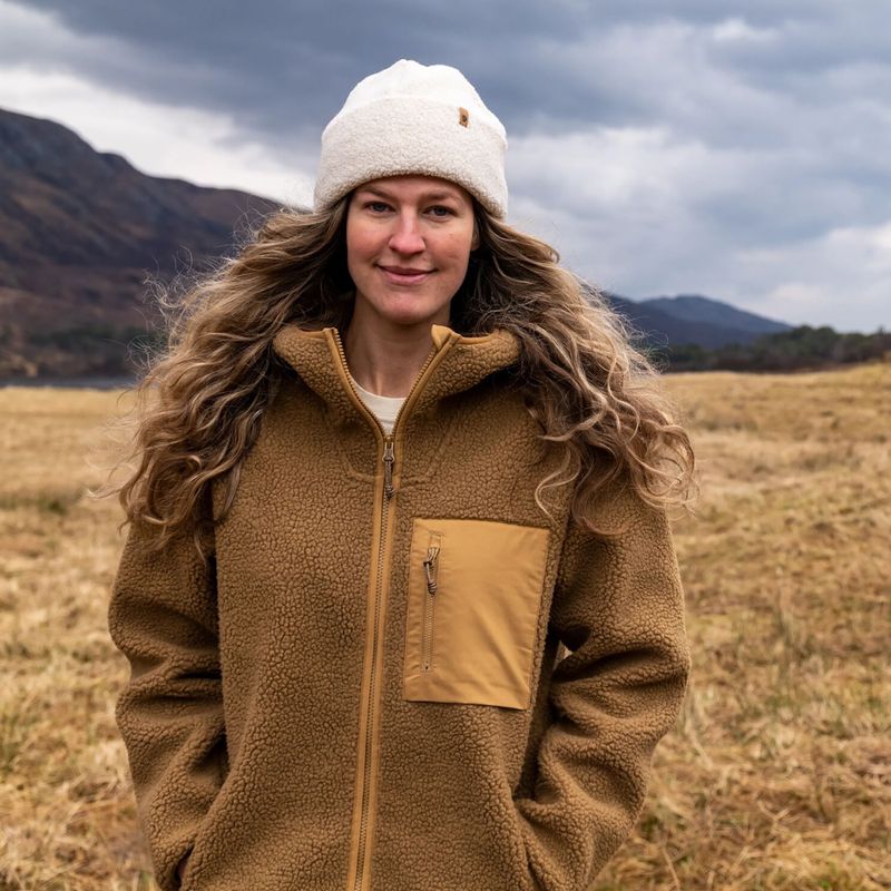 Hoodie Sweatshirt Damen Fjällräven Vardag Pile Fleece Long buckwheat brown 11