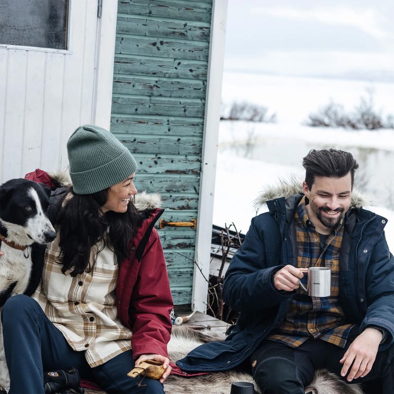 Hemd Herren Fjällräven Singi Heavy Flannel black/deep forest 3