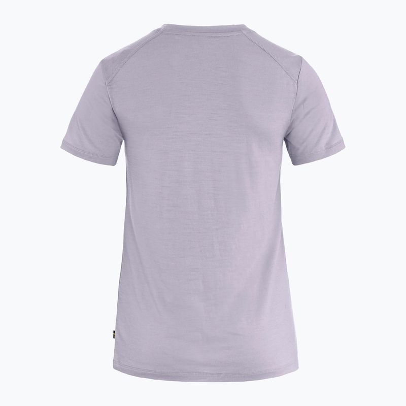 Damen T-Shirt Fjällräven Abisko Wool Fox lavender mist/ dark navy 2