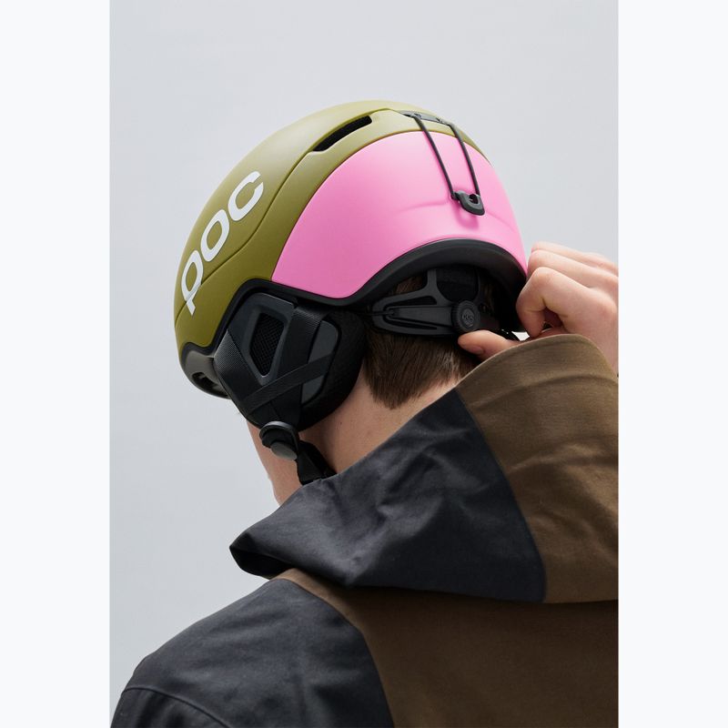 Skihelm POC Obex Contour olivine green matt/thulite pink matt 8