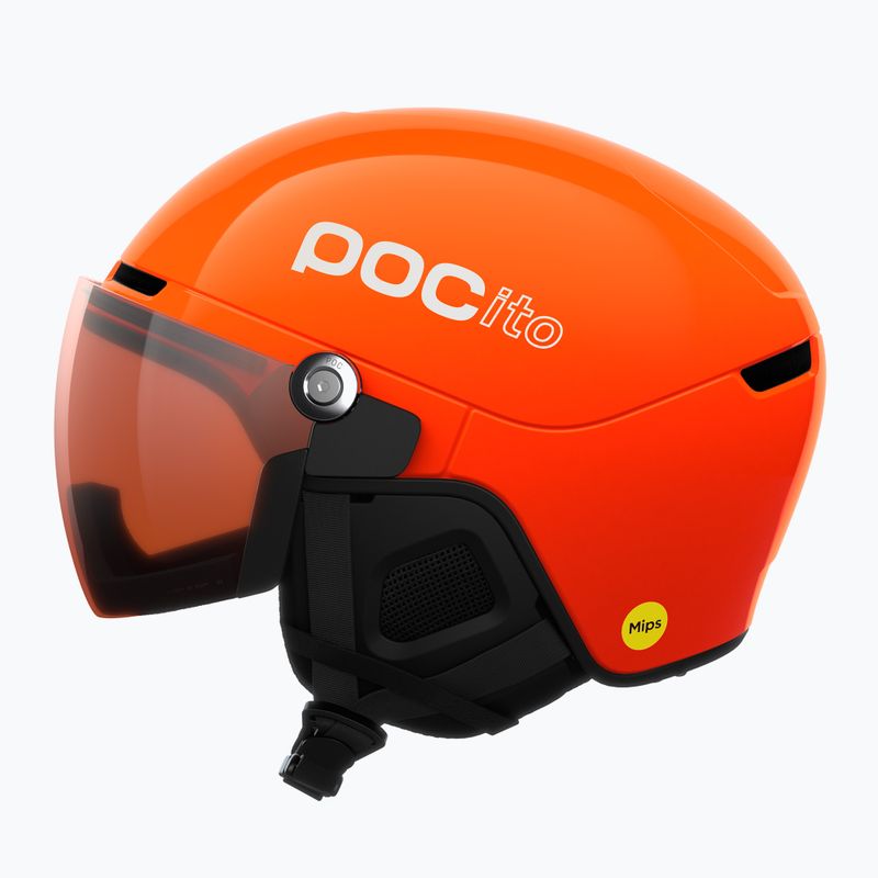 Kinder-Skihelm POC POCito Obex Visor S2 Jr fluorescent orange 2