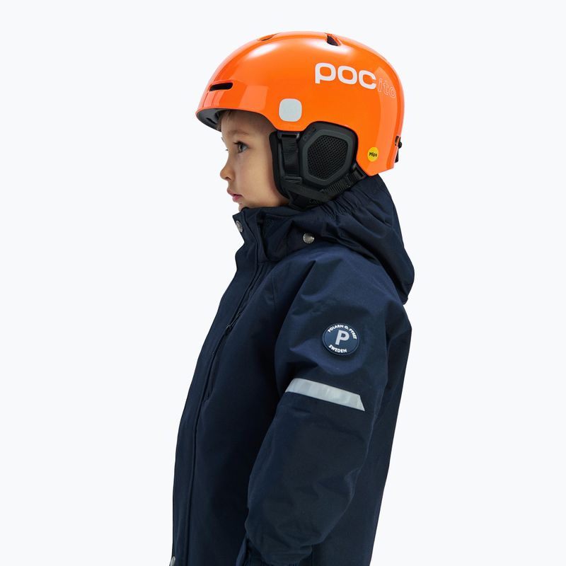 Kinder-Skihelm POC POCito Fornix MIPS fluorescent orange 8
