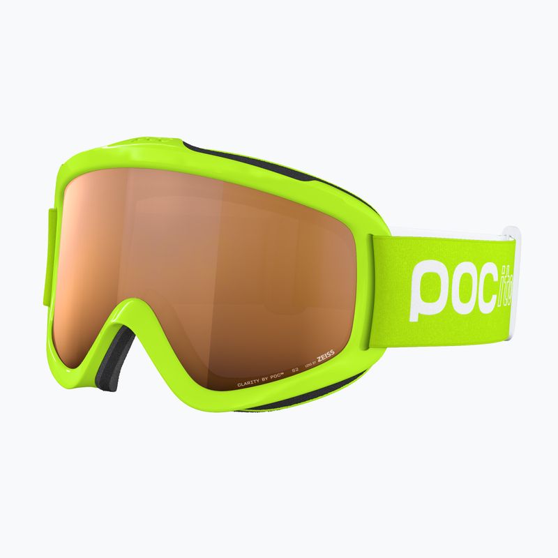 POC POCito Iris fluoreszierend gelb/grün/teilweise sonnig hellorange Kinderskibrille 3