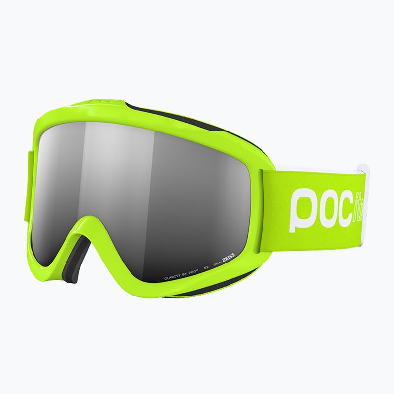 POC POCito Iris fluoreszierende gelb/grün/teilweise sonnig Silber Kinder Skibrille 2
