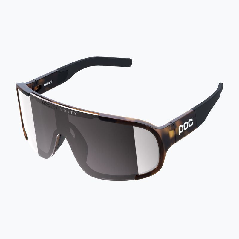 POC Aspire Schildpatt braun/Klarheit Straße/sonnig Silber Sonnenbrille