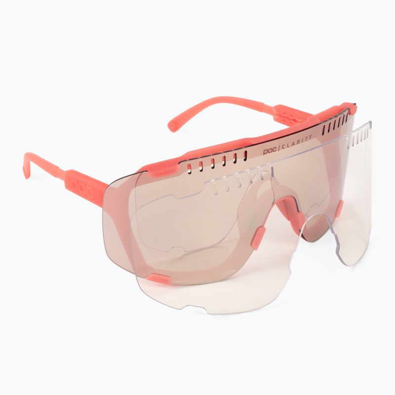 Fahrradbrille POC Devour ammolite coral translucent/clarity trail silver